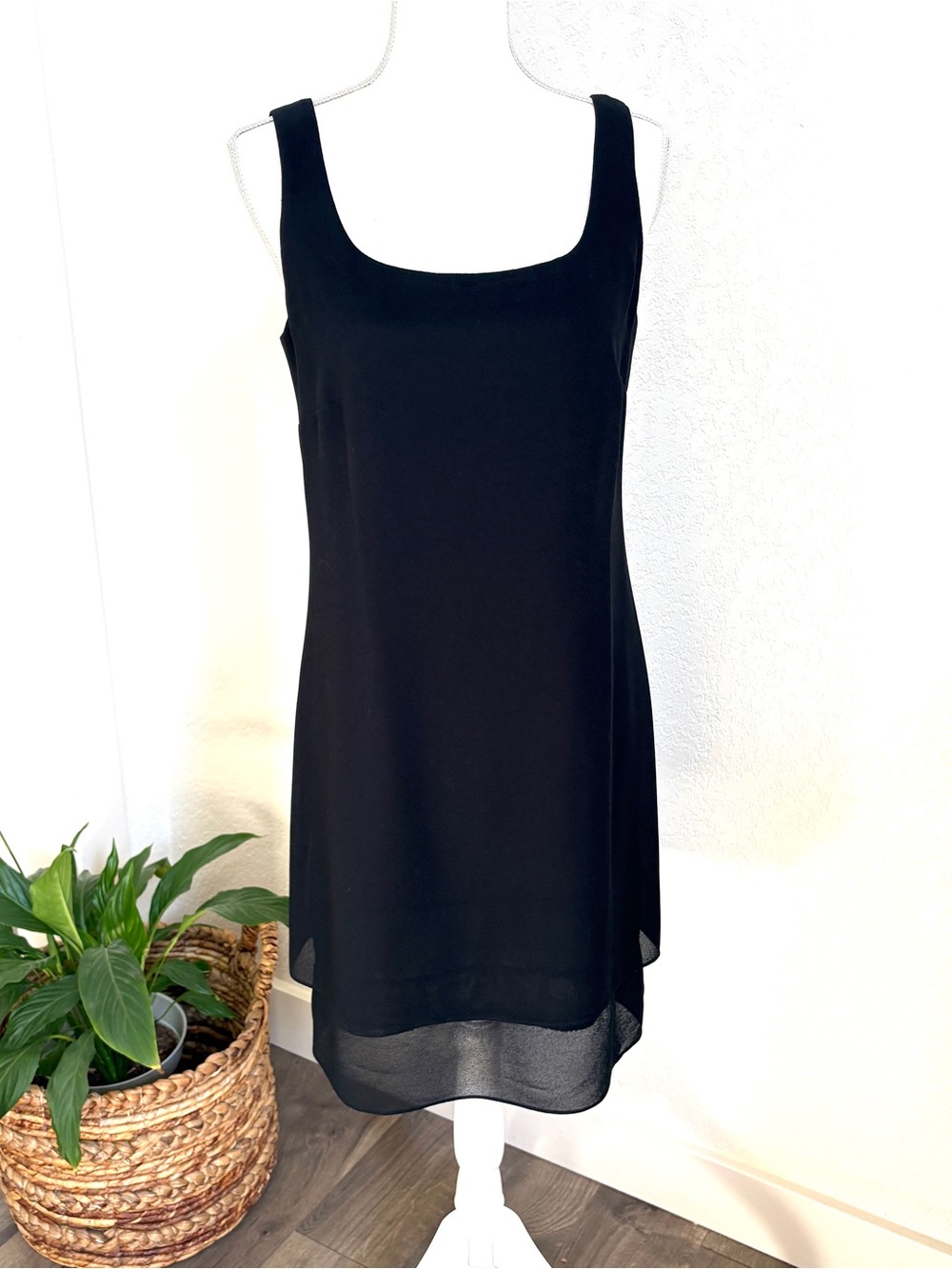 Cattiva Black Sleeveless Scoop Neck Dress Elegant Minimalist 6